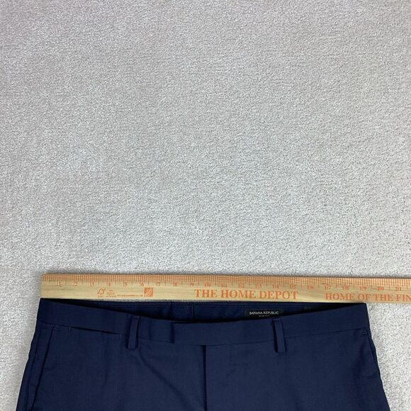 Banana Republic Italian Wool Dress Pant Mens 36 (Fits 38)  Blue Marzotto Stretch - Picture 11 of 14